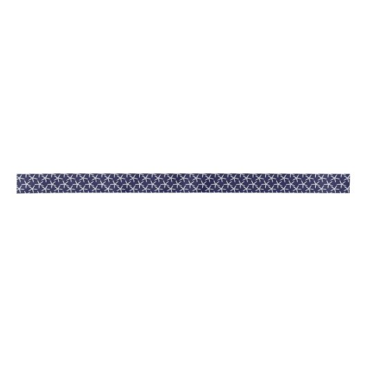 Witte zeester tegen een blauwe achtergrond lint (Voorkant)
