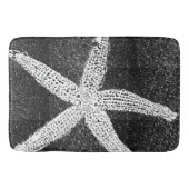 Witte Zeester Zwart Glitter Classy Elegant Decor Badmat (Voorkant)