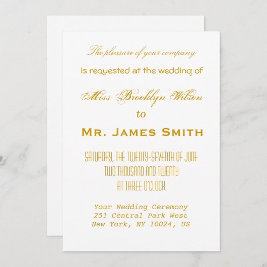 Witte Zeevaart Bruiloft Uitnodigingen Gouden Kompa (Voorkant / Achterkant)