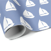 Witte zeilboot cadeaupapier (Rol Hoek)