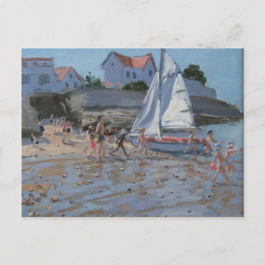 Witte zeilboot Palais sur Mer Frankrijk Briefkaart (Voorkant)
