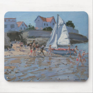 Witte zeilboot Palais sur Mer Frankrijk Muismat