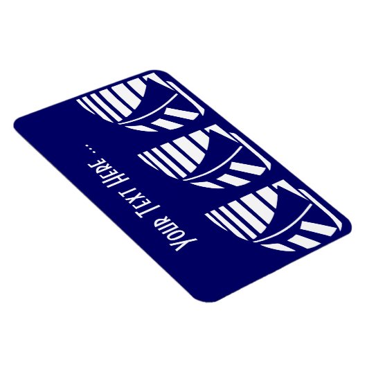 Witte Zeilboten op Blue Deco Custom Flexi Magnet Magneet (Rechterzijde)