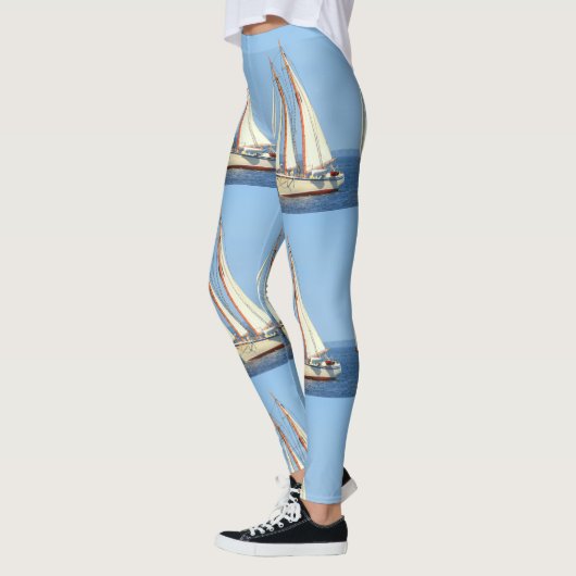 witte zeilschoener leggings (Links)