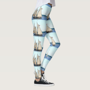 witte zeilschoener leggings