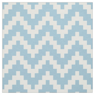 Witte zigzag Ikat & aangepaste baby blauwe achterg Stof