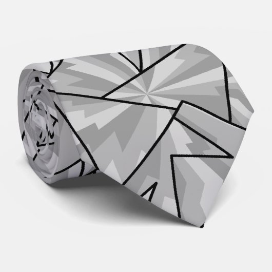 Witte zigzag Stropdas (Opgerold)