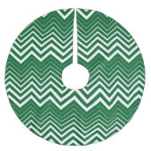 Witte zigzagchevron op groene achtergrond kerstboom rok (Voorkant)