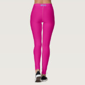 Witte zijstreep Roze Leggings Kies kleuren (Achterkant)