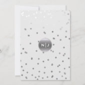Witte Zilveren Confetti Stippen Elegante Moderne T Kaart (Achterkant)