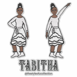 Witte Zilveren Danser #1 Sticker