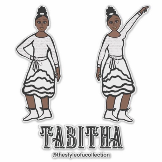 Witte Zilveren Danser #1 Sticker (Voorkant)