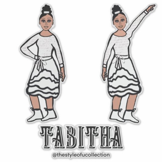 Witte Zilveren Danser #2 Sticker (Voorkant)