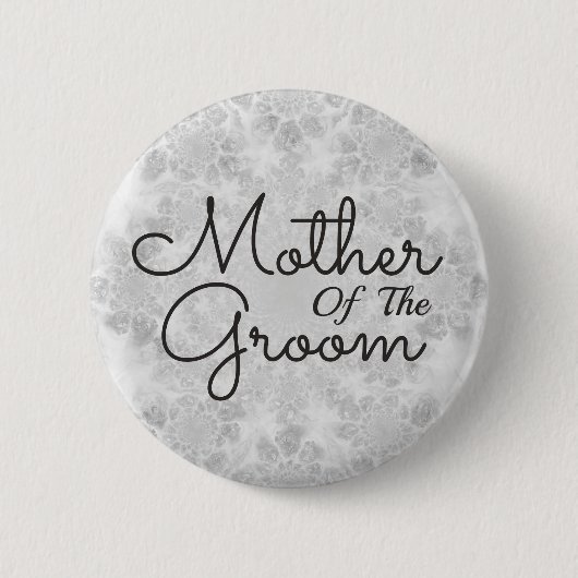 Witte zilveren eenzijdige bruiloft moeder van de b ronde button 5,7 cm (Voorkant)