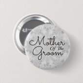 Witte zilveren eenzijdige bruiloft moeder van de b ronde button 5,7 cm (Voorkant /achterkant)