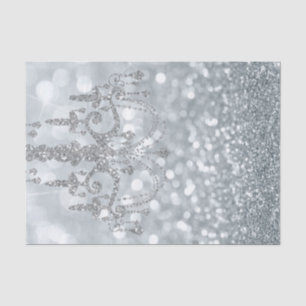 Witte Zilveren Glitter Bokeh Glam Kroonluchter Fon Tissuepapier