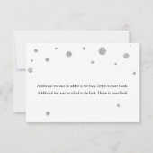 Witte & Zilveren Glitter Stippen RSVP Wedding Kaar Kaartje (Achterkant)