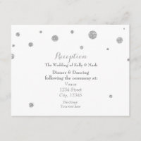 Witte & Zilveren Glitter Stippen Trouwreceptiekaar