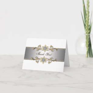 Witte Zilveren Gouden Jewel Bedankt Kaarten