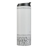 Witte Zilveren Pailletten Glitter Luipaard Jachtlu Thermosbeker (Gedraaid links)