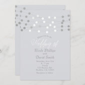 Witte Zilveren String Lights Moderne Chique Bruilo Kaart (Voorkant / Achterkant)