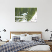 Witte zilveren vleugels verpakt canvas print (Insitu (Slaapkamer))