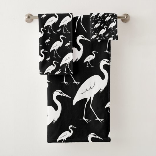 Witte zilverreiger bad handdoek (Insitu)