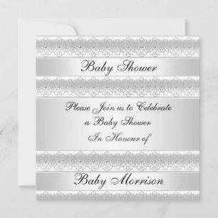 Witte zoete babyshowerfeest uitnodiging