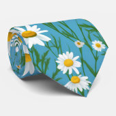 Witte zomerdagen op Aqua Stropdas (Opgerold)