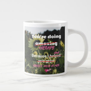 Witte Zonnebloem Koffie Mok van Mom Funny