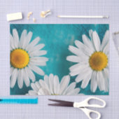 Witte zonnebloemen op papier met turkooise (Craft)