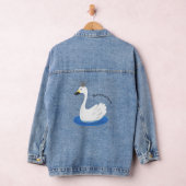 Witte zwaan met kroon cartoon denim jacket (Hangar)
