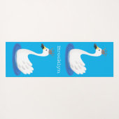 Witte zwaan met kroon cartoon yogamat (Achterkant (horizontaal))