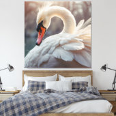 *~* Witte Zwaan SC1 Close-up Heerlijk Canvas Afdruk (Insitu (Slaapkamer))