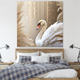 *~* Witte Zwaan SC1 Majestic Mooi Canvas Afdruk