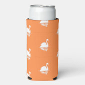 Witte zwaan silhouet op sinaasappel (Seltzer Voorkant)