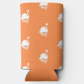 Witte zwaan silhouet op sinaasappel (Achterkant)