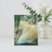 witte zwaluw bruiloft met een elegant zomermeer kaart (Staand voorkant)