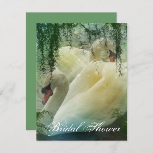 witte zwaluw bruiloft met een elegant zomermeer kaart (Voorkant / Achterkant)