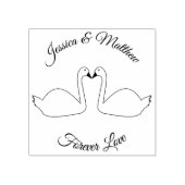Witte zwanen bruiloft Custom Rubberstempel (Afrduk)