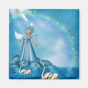 Witte zwanen en engel magneet