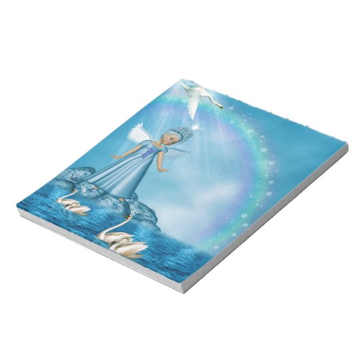 Witte zwanen en engel notitieblok (Gedraaid)