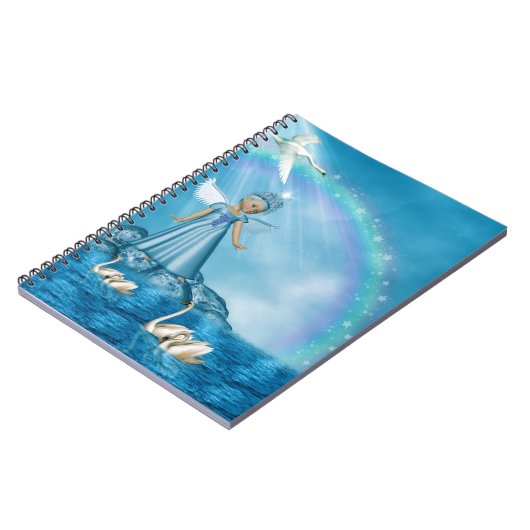 Witte zwanen en engel notitieboek (Linkerzijde)