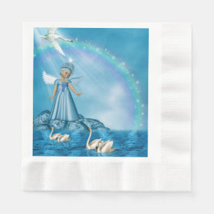 Witte zwanen en engel servet