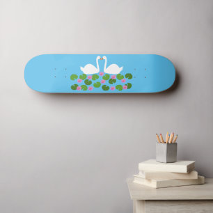 Witte zwanen en waterlelies Bruiloft Skateboard