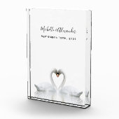 Witte zwanen houden van schattige bruiloft fotoblokken (Rechts)