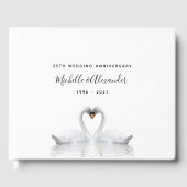 Witte zwanen houden van vogels 25e trouwdag gastenboek (Voorkant)
