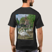 Witte zwanen in Brugge T-shirt (Achterkant)