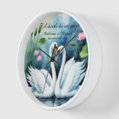 Witte zwanen in liefde Waterverf Lotus Lake bruilo (Hoek)