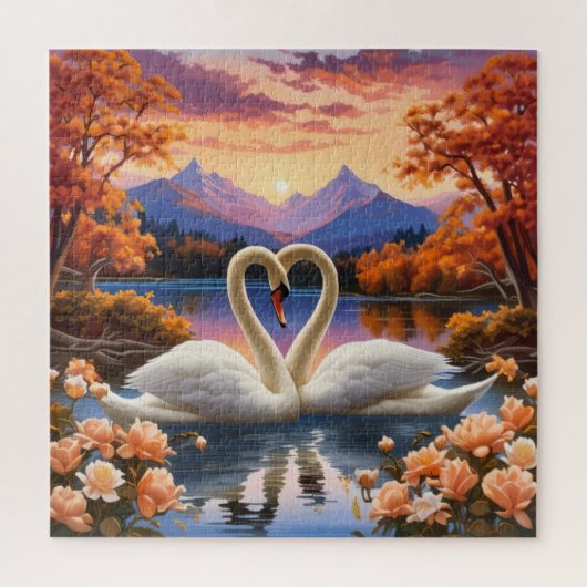 Witte zwanen legpuzzel (Verticaal)